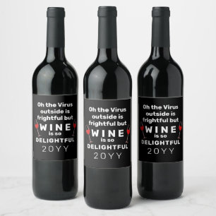 Funny Christmas Pun Wine Lover Typography Wine Label