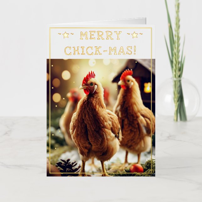 Funny Christmas Quote Cute Fun Chicks Photography Foil Holiday Card (Front)