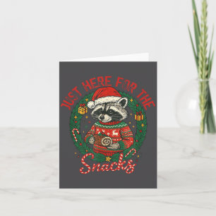 Funny Christmas Raccoon Shirt I'm Just Here For Th Card