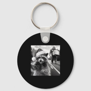 Funny Christmas Raccoon Shirt Raccoon Selfie With Key Ring