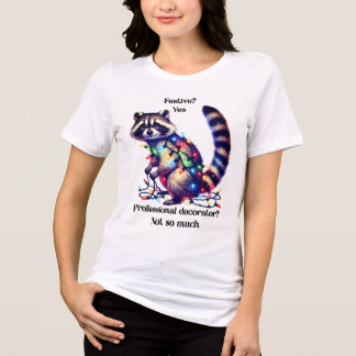 Funny Christmas racoon tee