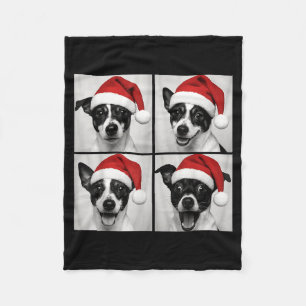 Funny Christmas Rat Terrier Santa Dog Lover Photo Fleece Blanket