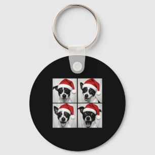 Funny Christmas Rat Terrier Santa Dog Lover Photo Key Ring