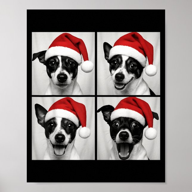 Funny Christmas Rat Terrier Santa Dog Lover Photo  Poster (Front)