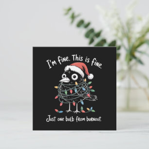 Funny Christmas Raven I’m Fine Burnout Sarcastic  Holiday Card