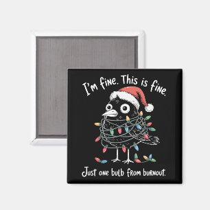 Funny Christmas Raven I’m Fine Burnout Sarcastic Magnet