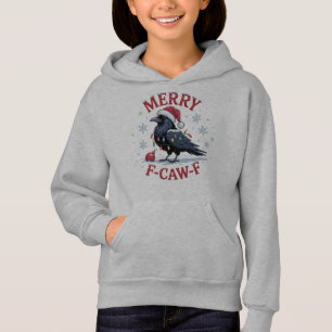 Funny Christmas Raven Merry F-Caw-F Black Bird