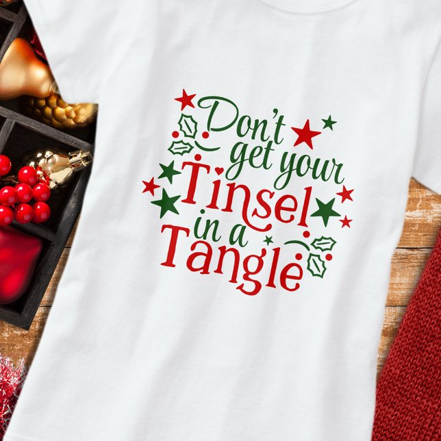 Funny Christmas Red Green Tinsel Quote Tri-Blend Shirt (Creator Uploaded)