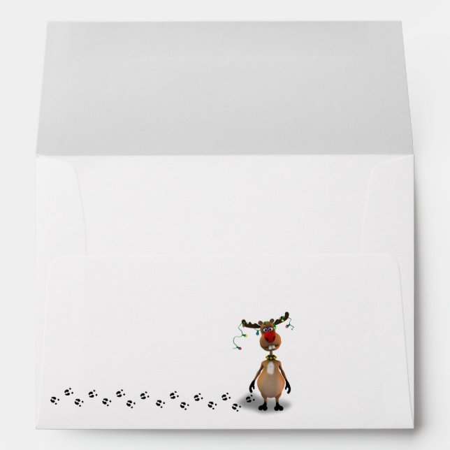 Funny Christmas Red Nosed Reindeer Envelopes (Back (Bottom))