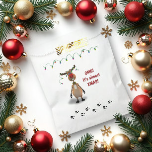 Funny Christmas Red Nosed Reindeer - Favour Bag