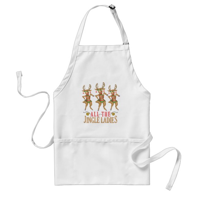 Funny Christmas Reindeer All the Jingle Ladies Standard Apron (Front)