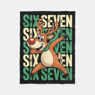Funny Christmas Reindeer Dabbing Xmas Dab Six Seve Fleece Blanket