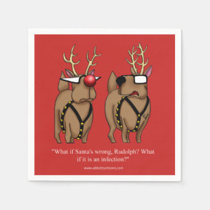 Funny Christmas Reindeer Humour Napkins