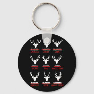 Funny Christmas Reindeer Hunter Deer Meat Hunting  Key Ring