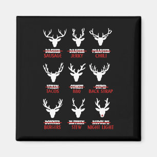 Funny Christmas Reindeer Hunter Deer Meat Hunting Magnet