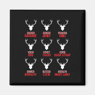 Funny Christmas Reindeer Hunter Deer Meat Hunting Magnet