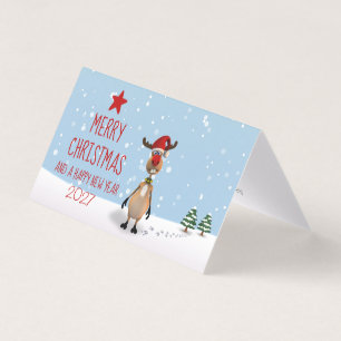 Funny Christmas Reindeer New Year Tree 2027 Card