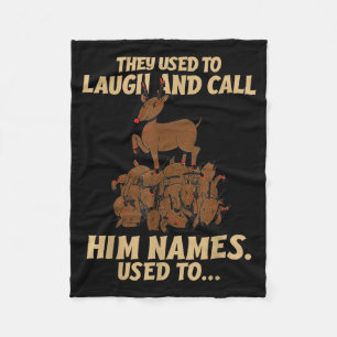 Funny Christmas Reindeer They Used To Laugh &amp;  Fleece Blanket