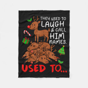 Funny Christmas Reindeer They Used To Laugh &amp;  Fleece Blanket