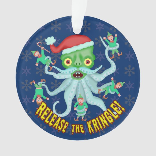 Funny Christmas Release the Kringle Santa Claus Ornament (Front)