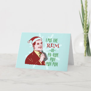 Funny Christmas Retro Rum Drinking Man Holiday