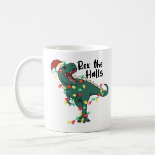Funny Christmas Rex The Halls T-rex Coffee Mug