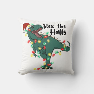 Funny Christmas Rex The Halls T-rex Cushion