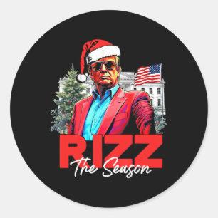 Funny Christmas Rizzmas Santa Xmas Rizz The Season Classic Round Sticker