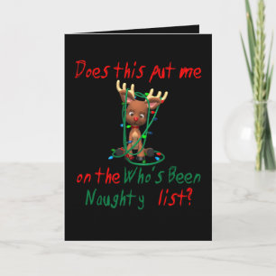 Funny Christmas  Rudolph's Been Naughty Holiday Card