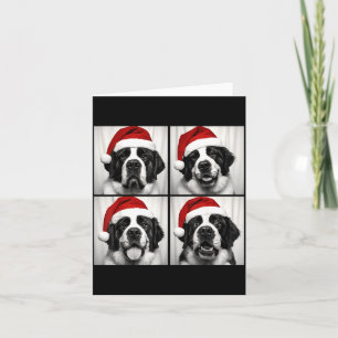 Funny Christmas Saint Bernard Santa Dog Lover Phot Card