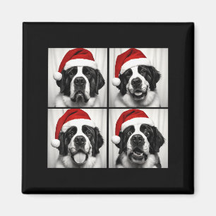 Funny Christmas Saint Bernard Santa Dog Lover Phot Magnet