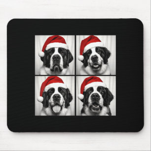 Funny Christmas Saint Bernard Santa Dog Lover Phot Mouse Pad