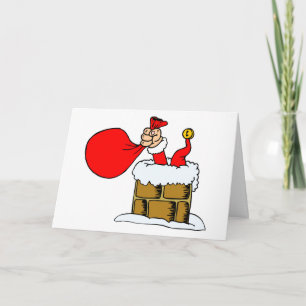 Funny Christmas Santa Claus Chimney Humour Holiday Card