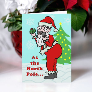 Funny Christmas Santa Claus Elfie Selfie Holiday Card