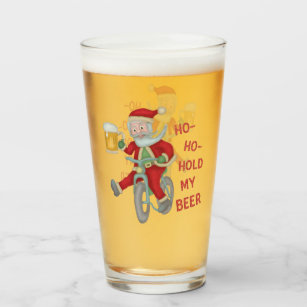 Funny Christmas Santa Claus Ho Ho Beer Humour Glass