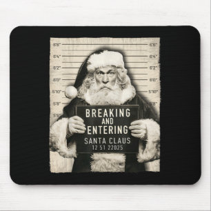 Funny Christmas Santa Claus Humor Mugshot Xmas Men Mouse Pad