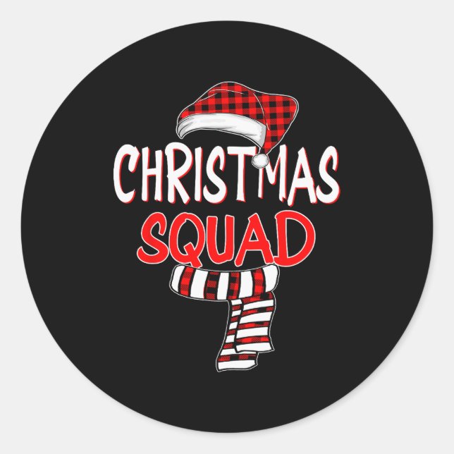 Funny Christmas Santa Claus Red Plaid Shirt, Chris Classic Round Sticker (Front)