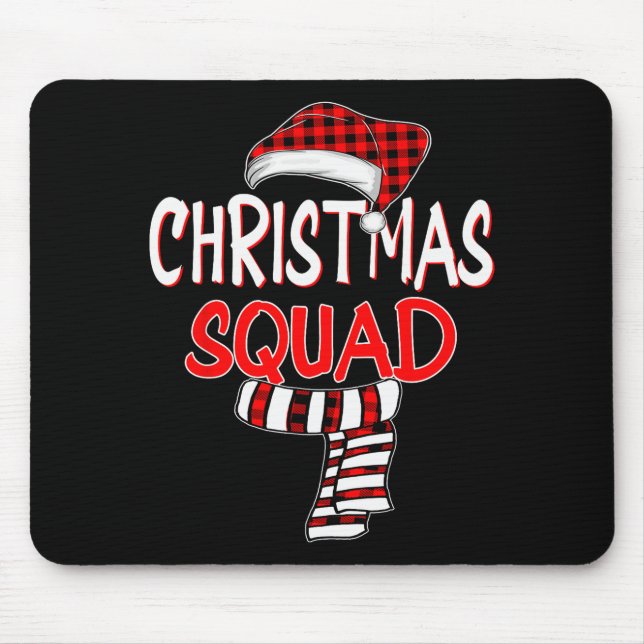 Funny Christmas Santa Claus Red Plaid Shirt, Chris Mouse Pad (Front)
