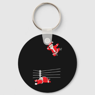 Funny Christmas Santa Claus Wrestling Xmas Key Ring