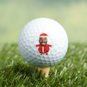 Funny Christmas Santa Costume Men Face Photo Golf Balls