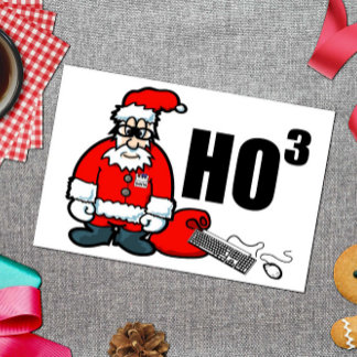 Funny Christmas Santa Geek Tech Nerd Holiday Card