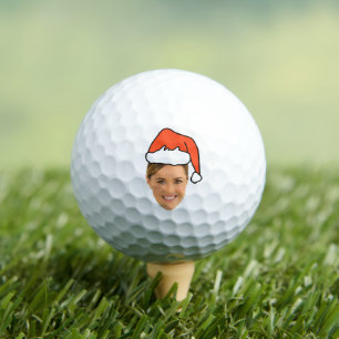 Funny Christmas Santa Hat Gag Gift Women Photo Golf Balls