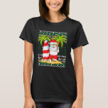 Funny Christmas Santa Hawaiian Surfing Gift Summer T-Shirt<br><div class="desc">Funny Christmas Santa Hawaiian Surfing Gift Summer Surf Fan Premium</div>