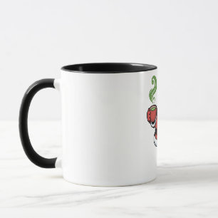 Funny Christmas Santa Hoolding a Matcha Drink Mug