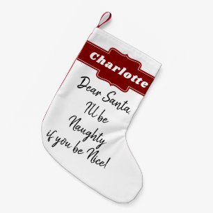Funny Christmas Santa Letter Personalised Small Christmas Stocking