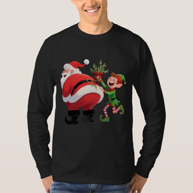 Funny Christmas Santa Long Sleeve T-Shirt (Front)