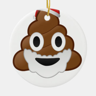 Funny Christmas Santa Poop Emoji Ceramic Tree Decoration