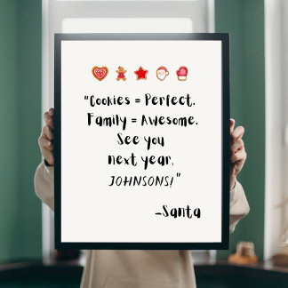 Funny Christmas Santa Quote Poster