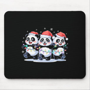 Funny Christmas Santa Reindeer Cute Panda Santa Ch Mouse Pad