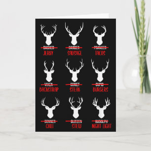 Funny Christmas Santa Reindeer List Pajamas For De Card